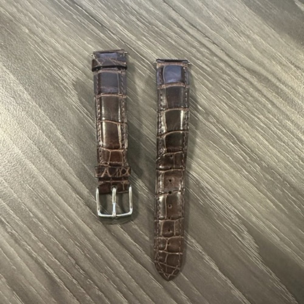 Michele 16mm Brown Alligator Leather Strap